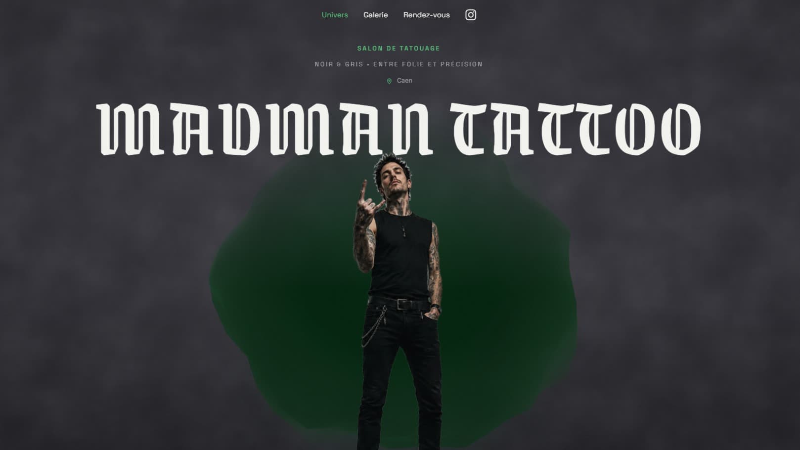 Aperçu du site exemple pour tatoueur Madman Tattoo